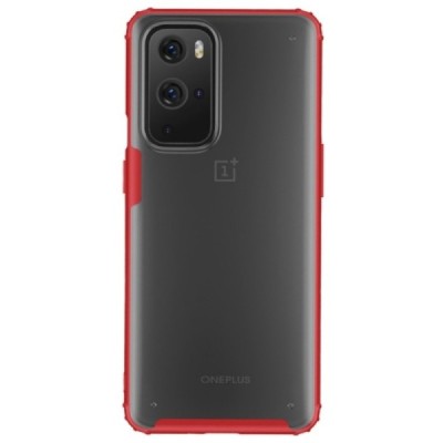 OnePlus 9 Pro Armor matinis raudonos spalvos apvadais kieto silikono (TPU) dėklas | Priedai.lt