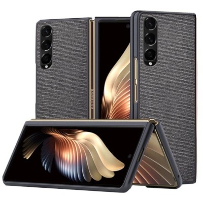 „Bi-Color“ Splicing Samsung Galaxy Z Fold3 5G (F926B) juodas tekstilės dėklas | Priedai.lt