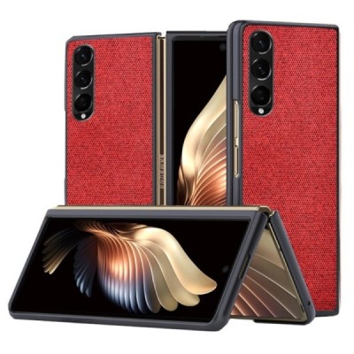 „Bi-Color“ Splicing Samsung Galaxy Z Fold3 5G (F926B) raudonas tekstilės dėklas | Priedai.lt