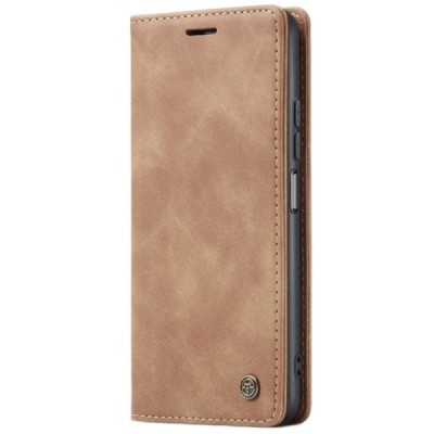 Xiaomi Mi 11 Lite CaseMe Retro solidus atverčiamas rudas odinis dėklas - knygutė | Priedai.lt