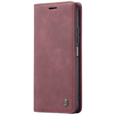 Xiaomi Mi 11 Lite CaseMe Retro solidus atverčiamas bordo odinis dėklas - knygutė | Priedai.lt
