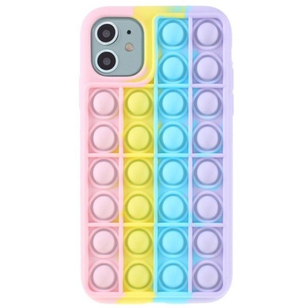 „Popit“ Bubble minkšto silikono (TPU) dėklas - rožinis (iPhone 11)