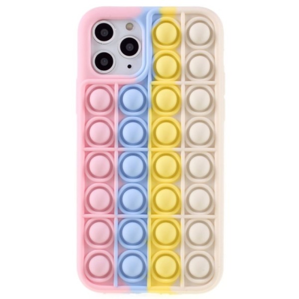 „Popit“ Bubble minkšto silikono (TPU) dėklas - rožinis (iPhone 11 Pro)