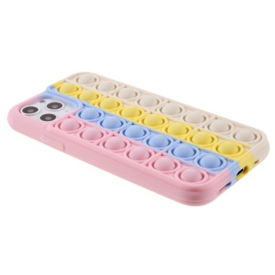 Apple iPhone 11 Pro „Popit“ Bubble minkšto silikono TPU rožinis dėklas - nugarėlė | Priedai.lt
