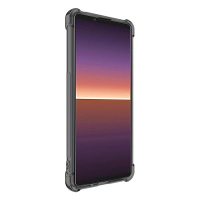 Sony Xperia 10 III Imak sustiprintos apsaugos kieto silikono pilkas TPU skaidrus dėklas - nugarėlė | Priedai.lt