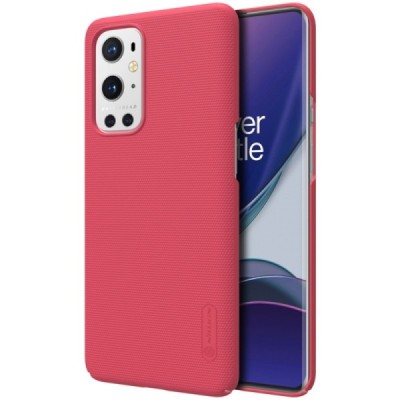 Nillkin Frosted Shield OnePlus 9 Pro raudonas plastikinis dėklas | Priedai.lt