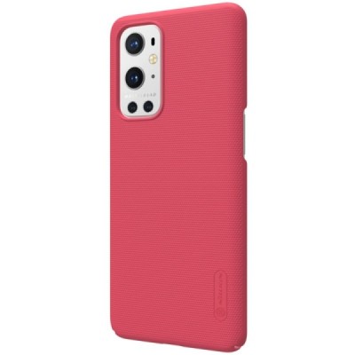 Nillkin Frosted Shield OnePlus 9 Pro raudonas plastikinis dėklas | Priedai.lt