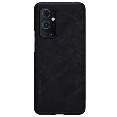 Prabangus „Nillkin“ Qin serijos juodas odinis atverčiamas OnePlus 9 Pro dėklas - knygutė | Priedai.lt