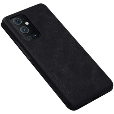Prabangus „Nillkin“ Qin serijos juodas odinis atverčiamas OnePlus 9 Pro dėklas - knygutė | Priedai.lt