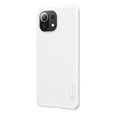 Xiaomi Mi 11 Lite Nillkin Frosted Shield baltas plastikinis dėklas | Priedai.lt