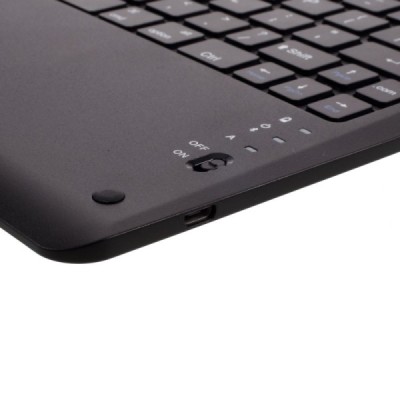 Samsung Galaxy Tab S7 FE 12.4", S7+ 12.4" (T976, T970) atverčiamas juodas odinis dėklas su bluetooth belaide klaviatūra | Prieda