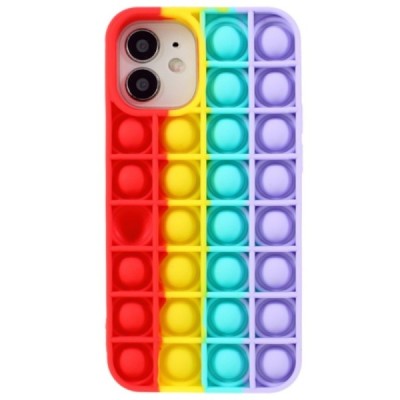 Apple iPhone 12 Mini „Popit“ Bubble minkšto silikono TPU raudonas dėklas - nugarėlė | Priedai.lt