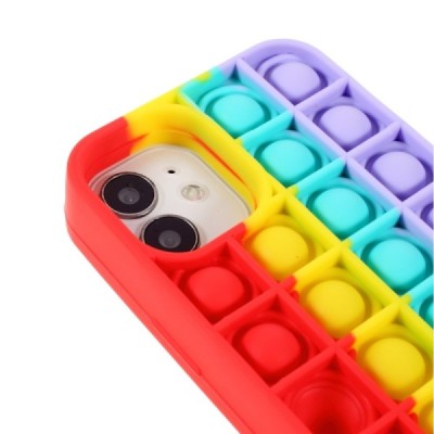 Apple iPhone 12 Mini „Popit“ Bubble minkšto silikono TPU raudonas dėklas - nugarėlė | Priedai.lt