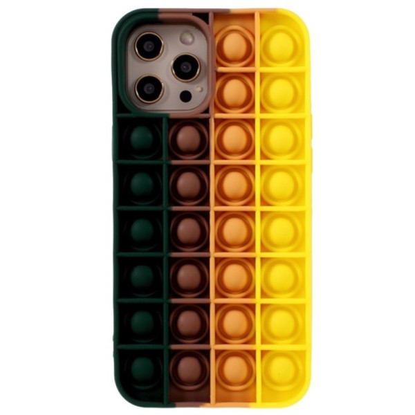 „Popit“ Bubble minkšto silikono (TPU) dėklas - tamsiai žalias (iPhone 12 Pro Max)