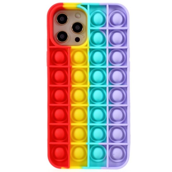 „Popit“ Bubble minkšto silikono (TPU) dėklas - raudonas (iPhone 12 Pro Max)