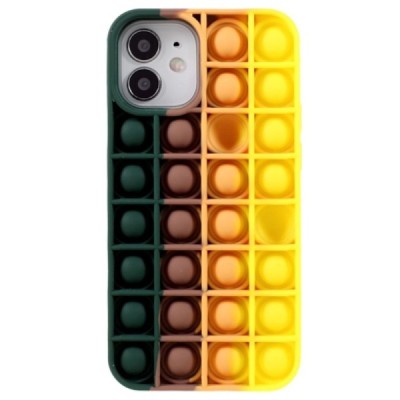 Apple iPhone 12 (12 Pro) „Popit“ Bubble minkšto silikono TPU tamsiai žalias dėklas - nugarėlė | Priedai.lt