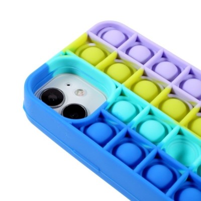 Apple iPhone 12 (12 Pro) „Popit“ Bubble minkšto silikono TPU mėlynas dėklas - nugarėlė | Priedai.lt