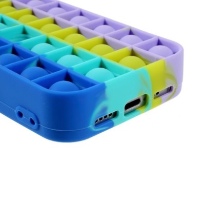 Apple iPhone 12 (12 Pro) „Popit“ Bubble minkšto silikono TPU mėlynas dėklas - nugarėlė | Priedai.lt