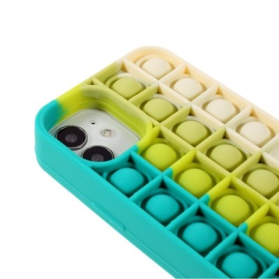 Apple iPhone 12 (12 Pro) „Popit“ Bubble minkšto silikono TPU žalias dėklas - nugarėlė | Priedai.lt