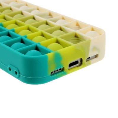 Apple iPhone 12 (12 Pro) „Popit“ Bubble minkšto silikono TPU žalias dėklas - nugarėlė | Priedai.lt