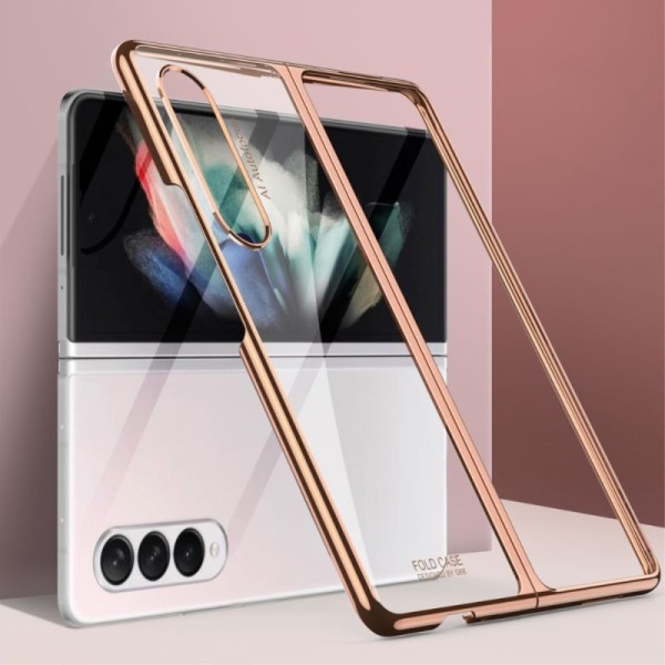 „GKK“ plastikinis skaidrus dėklas - auksinis (Galaxy Z Fold3)