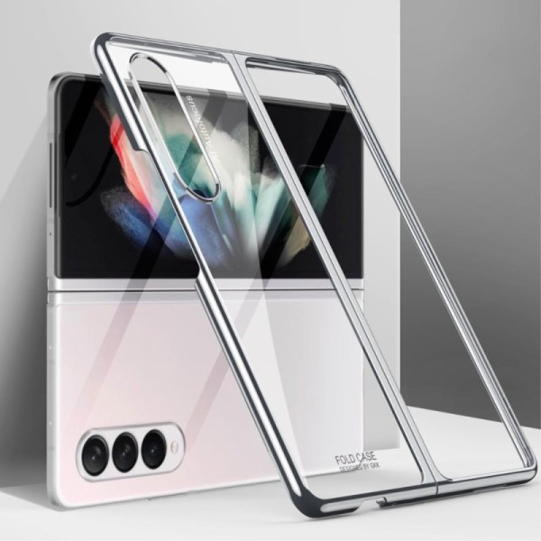 „GKK“ plastikinis skaidrus dėklas - sidabrinis (Galaxy Z Fold3)