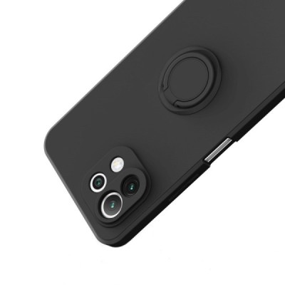 Xiaomi Mi 11 Lite Shell Kickstand kieto silikono TPU juodas dėklas - nugarėlė | Priedai.lt