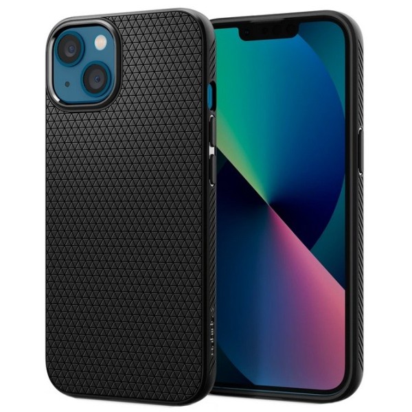 „Spigen“ Liquid Air dėklas - juodas (iPhone 13 Mini)
