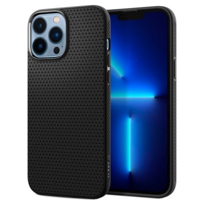 „Spigen“ Liquid Air Apple iPhone 13 Pro Max juodas kieto silikono dėklas | Priedai.lt