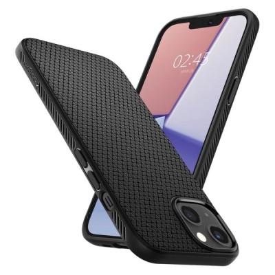 „Spigen“ Liquid Air Apple iPhone 13 juodas kieto silikono dėklas | Priedai.lt