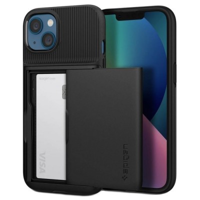 „Spigen“ Slim Armor CS Apple iPhone 13 juodas kieto silikono dėklas | Priedai.lt