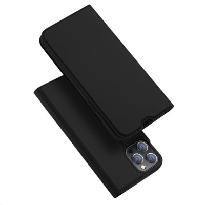 „Dux Ducis“ Skin serijos Apple iPhone 13 Pro Max juodas odinis atverčiamas dėklas | Priedai.lt