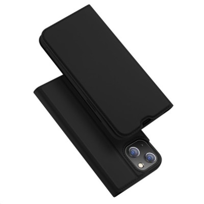 „Dux Ducis“ Skin serijos Apple iPhone 13 juodas odinis atverčiamas dėklas | Priedai.lt