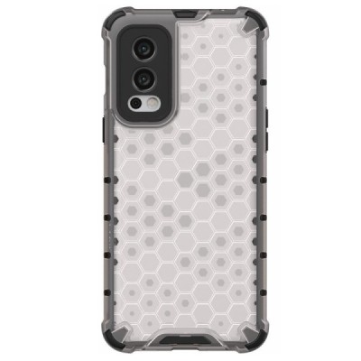 Honeycomb sustiprintos apsaugos OnePlus Nord 2 skaidrus kieto silikono (TPU) ir plastiko dėklas | Priedai.lt