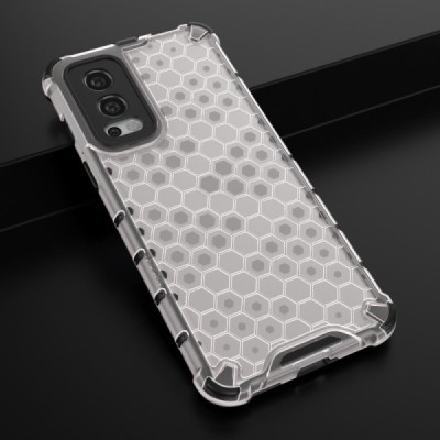 Honeycomb sustiprintos apsaugos OnePlus Nord 2 skaidrus kieto silikono (TPU) ir plastiko dėklas | Priedai.lt