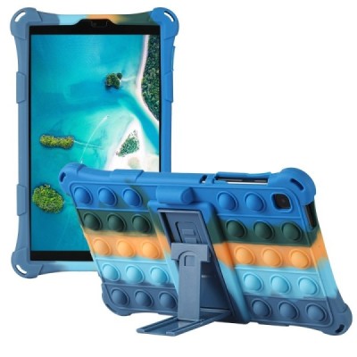 Samsung Galaxy Tab A7 Lite 8.7 2021 (T220, T225) „Popit“ Bubble Kickstand minkšto silikono TPU mėlynas dėklas - nugarėlė | Pried