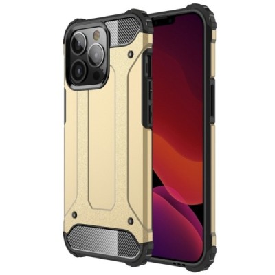 Sustiprintos apsaugos Apple iPhone 13 Pro auksinis kieto silikono (TPU) ir plastiko dėklas | Priedai.lt