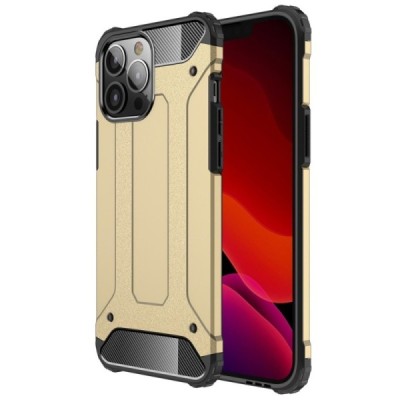 Sustiprintos apsaugos Apple iPhone 13 Pro Max auksinis kieto silikono (TPU) ir plastiko dėklas | Priedai.lt