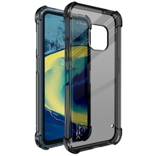 „Imak“ sustiprintos apsaugos kieto silikono (TPU) skaidrus dėklas - pilkas + apsauginė ekrano plėvelė (Nokia XR20)