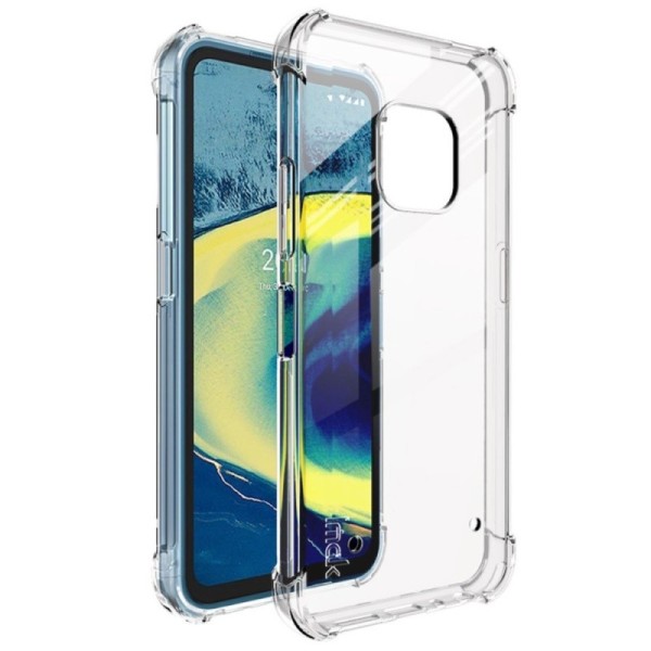 „Imak“ sustiprintos apsaugos kieto silikono (TPU) dėklas - skaidrus + apsauginė ekrano plėvelė (Nokia XR20)