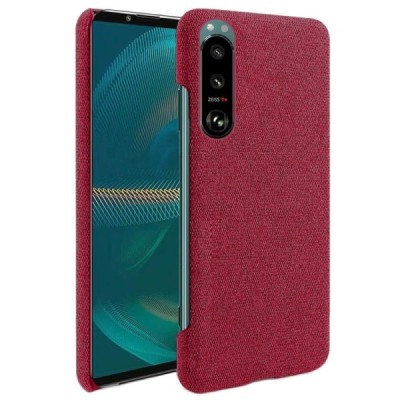 „Bi-Color“ Splicing Sony Xperia 5 III raudonas odinis dėklas | Priedai.lt