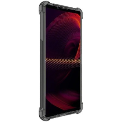 Sony Xperia 5 III Imak sustiprintos apsaugos kieto silikono pilkas TPU skaidrus dėklas - nugarėlė + apsauginė ekrano plėvelė | P