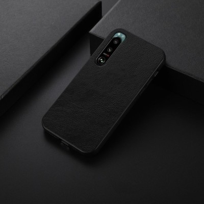 „Deluxe Leather“ Sony Xperia 5 III juodas odinis dėklas | Priedai.lt