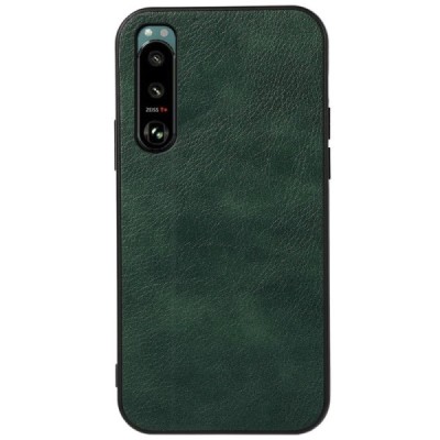 „Deluxe Leather“ Sony Xperia 5 III žalias odinis dėklas | Priedai.lt