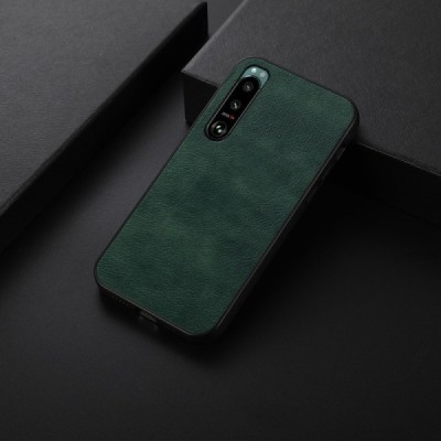 „Deluxe Leather“ Sony Xperia 5 III žalias odinis dėklas | Priedai.lt