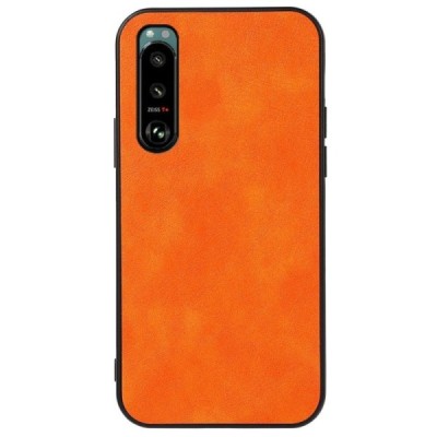 „Deluxe Leather“ Sony Xperia 5 III oranžinis odinis dėklas | Priedai.lt