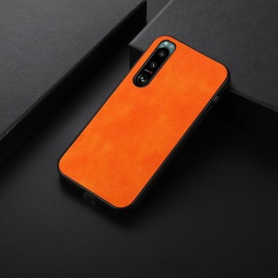 „Deluxe Leather“ Sony Xperia 5 III oranžinis odinis dėklas | Priedai.lt