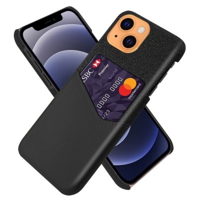 „KSQ“ Shell Apple iPhone 13 juodas odinis dėklas - nugarėlė su kišenėle kortelėms | Priedai.lt