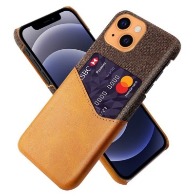 „KSQ“ Shell Apple iPhone 13 Mini rudas odinis dėklas - nugarėlė su kišenėle kortelėms | Priedai.lt