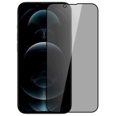 Apple iPhone 14, 13 (13 Pro) „Nillkin“ 9H Tempered Glass privatumo sustiprintos apsaugos juodas pilnai dengiantis apsauginis ekr